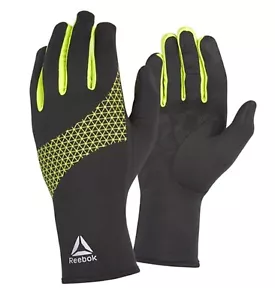Guantes de punto para correr Reebok negros silicio lycra fútbol guante táctil RRGL-1220 - Imagen 1 de 4