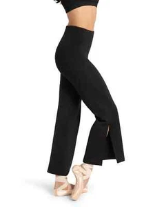 Capezio Building Strength Routine Pant Dance Flare Trousers 12144W Black - Picture 1 of 2