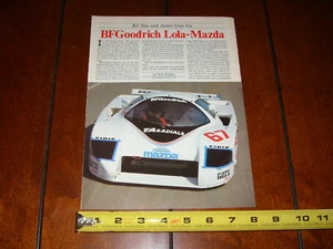 LOLA T-616 MAZDA ROTARY POWERED ARTICOLO ORIGINALE 1984 - Foto 1 di 6