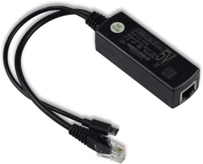 Active PoE Splitter Power Over Ethernet IEEE 802.3af Micro USB 48V to 5V 2.4A - Image 1 of 4