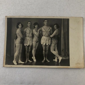 Circus Performer Acrobats Troupe RPPC Real Photo Postcard ? History Unknown - Picture 1 of 12