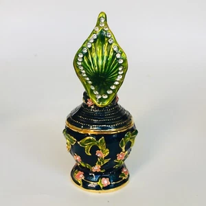 Blumenblatt Emaille mit Schmuck Kristall Schmuck Box 3" - Bild 1 von 6