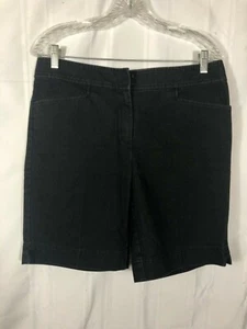 Lafayette 148 Black Women's Size: 8 Solid Print Mid Length Chambray Jean Shorts - Picture 1 of 6