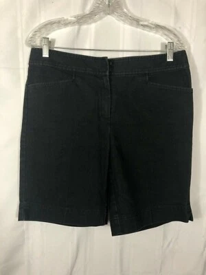 Lafayette 148 Black Women's Size: 8 Solid Print Mid Length Chambray Jean Shorts - Image 1 of 4