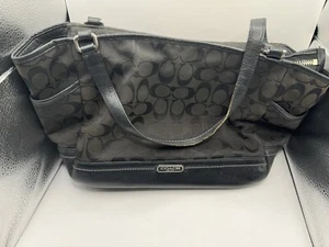 Borsa a mano COACH Park Signature Carrie Tote nera n. D1320-F23297 - Foto 1 di 10