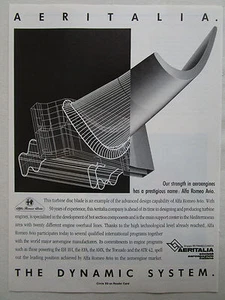 11/1989 PUB AERITALIA ALFA ROMEO AVIO TURBINE DISC BLADE ENGINE ORIGINAL AD - Imagen 1 de 1