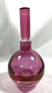 KROSNO POLAND GLASS PERFUME ROSE PINK BOTTLE WITH STOPPER & STICKER - Picture 1 of 11