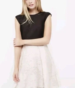 Ted Baker Beloni Skater Dress Pink Black Floral Women’s Sz 3 UK 12 Wedding Guest - Picture 1 of 16