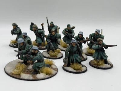1/56 , 28mm Warlord Games Bolt action Germans Winter Infantry squad painted - Image 1 of 4