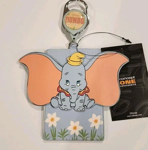 Disney Dumbo Elephant Ears Floral Retractable Lanyard ID Holder NEW - Picture 1 of 10