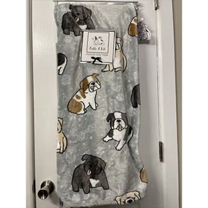 BULLDOG ENGLISH AMERICAN FRENCH Dog Pup 60x70 Oversized Throw Blanket Valentines - Picture 1 of 6