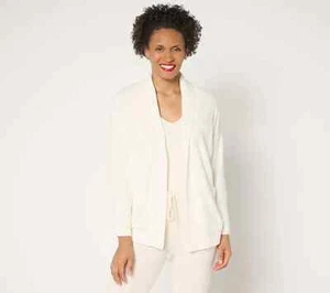 Barefoot Dreams CozyChic Ultra Lite Shawl Collar Cardigan-Pearl-2X-NWT-A675164 - Picture 1 of 2