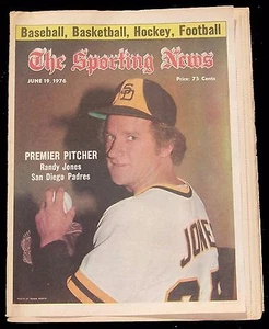 6-19-76 SPORTING NEWS SAN DIEGO PADRES RANDY JONES ON COVER BASEBALL - Picture 1 of 2