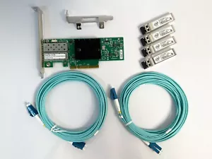 Scheda Ethernet MELLANOX ConnectX-3 10G CX312B Intel FTLX8571D3BCV-IT cavo LC-LC - Foto 1 di 11