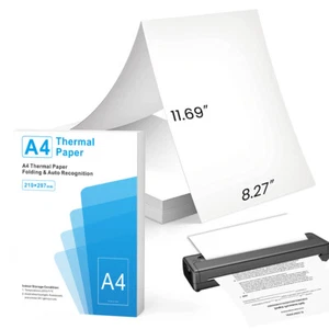 100/200 Sheets A4 Thermal Paper Folding Folded Thermal Paper Auto Recognition - Bild 1 von 18