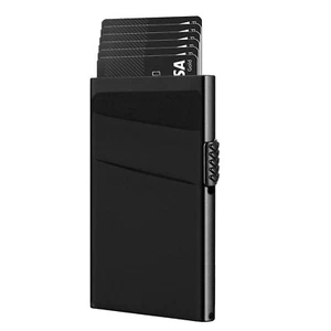 Estuche para tarjetas emergente con tarjetero de aluminio, billetera minimalista delgada de metal RFID para hombres - Imagen 1 de 8