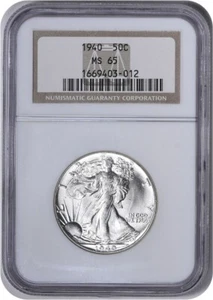 1940 Walking Liberty Silver Half Dollar MS65 NGC - Picture 1 of 2
