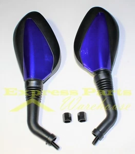 Blue Rear View Mirrors 8mm GY6 Scooter Moped Vespa Peace 50cc 150cc 250cc. USA!! - Foto 1 di 2