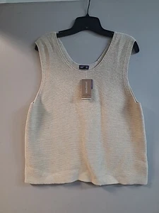NWT Patagonia Women's Organic Cotton Spring Sweater Tank Top White Wash Size L - Picture 1 of 6