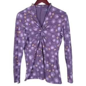 PATAGONIA Women's Geo Print Twist Front Long Sleeve Top Shirt Size Large - Picture 1 of 10
