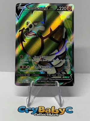 Pokemon Sandaconda V 184/192 Rebel Clash Sword & Shield FULL ART - Image 1 of 4