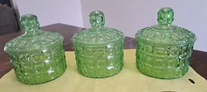 3 Vintage Plastic Regaline Green Candy Dishes - Picture 1 of 6