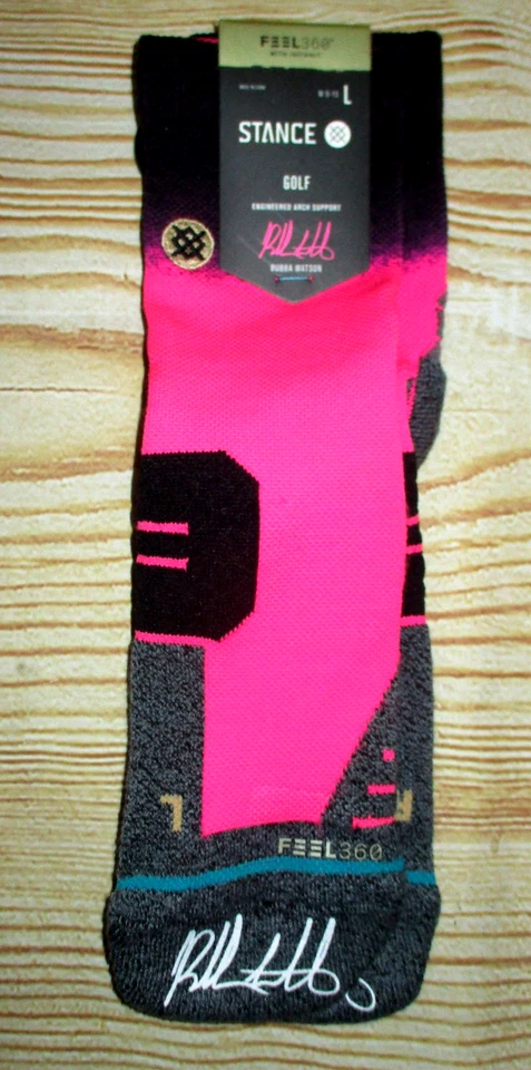 PARA HOMBRES STANCE BUBBA WATSON GOLF ROSA NEGRO CUARTO ALTURA CALCETINES L (9/13) Foto 1 de 1