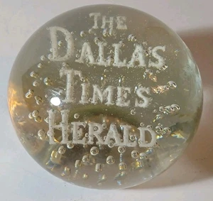 Vintage The Dallas Times Herald Zeitungswerbung schwerer Glas Briefbeschwerer - Bild 1 von 20