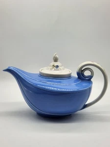 Morning Glory Blue White Floral Hall's Superior Aladdin Teapot Mary Dunbar - Picture 1 of 17