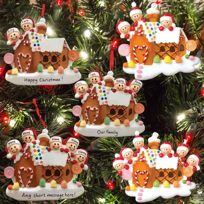 Personalised Christmas Decoration. Christmas 2025. Gingerbread House 2-6 people