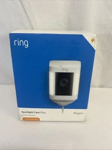 Ring Spotlight Cam Plus Plug-In White Outdoor/Indoor Camera Brand New - Picture 1 of 4