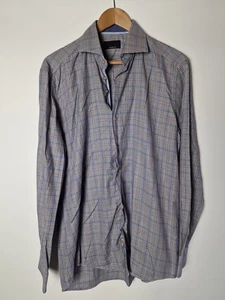 Baumler Men's Cotton Blue Check Button-Up Shirt Size 41 - Picture 1 of 4