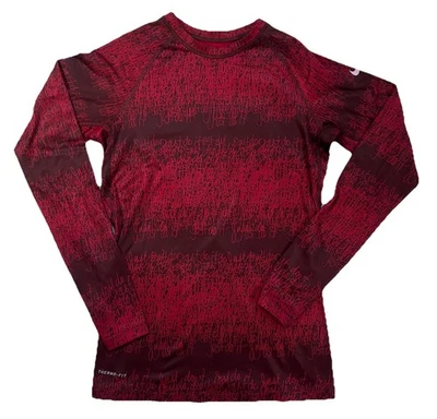 Camiseta Nike Therma-Fit Para Mujer Talla Mediana Roja Just Do It Gráfico Manga Larga Gimnasio Foto 1 de 4