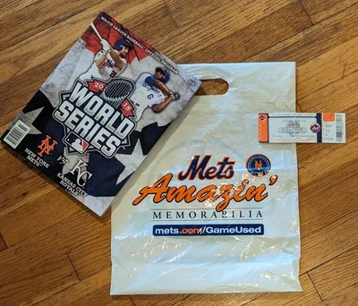 2015 World Series Program, Ticket Stub & Bag New York Mets vs Kansas City Royals - Image 1 of 4