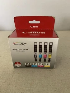 Lot de 4 cartouches d'encre d'origine Canon 251 noir cyan magenta jaune neuves et scellées ! - Photo 1/8