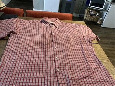 Haband Shirt Mens Western Pearl Snap Buttons Red Plaid - READ - Image 1 of 4