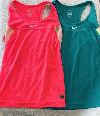 Camiseta sin mangas Nike Dri-Fit Racer espalda para mujer talla mediana 1 naranja/rosa 1 verde/lima Foto 1 de 4