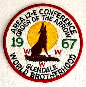 1967 NECKERCHIEF  & PATCH - OA  AREA 12-E CONFERENCE  Glendale WORLD BROTHERHOOD - Picture 1 of 4