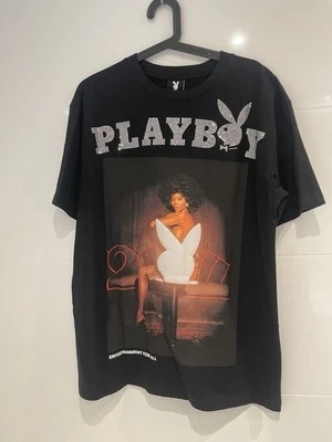 Playboy Oversized Rhinestone Logo Tshirt Size 8 - Photo 1/4