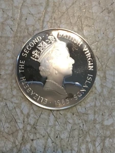Lotto monete da 20 dollari e 1/4 di libbra argento 925 proof Isole Vergini Britanniche 1985 - Foto 1 di 6