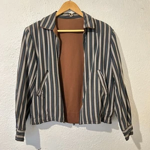 Vtg 1940s 1950s Mens Sz M Zip Ricky Jacket Reversible Brown Blue Gabardine VLV - Picture 1 of 18