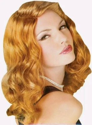 Sexy Pantalla Sirena Personaje Adulto Peluca Castaño Rojizo Hasta los Hombros Suave Rizo Divertido Mundo Foto 1 de 2