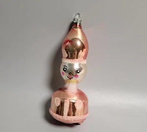 Santa Claus Roly Poly Romanian Glass Christmas Ornament - Picture 1 of 5