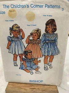 Vintage Cut 1988 The Children's Corner Patterns Bishop Size 5-6-7 - Picture 1 of 3