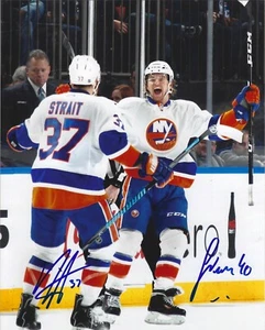 NEW YORK ISLANDERS MICHAEL GRABNER & BRIAN STRAIT  SIGNED 8x10 PHOTO w/COA - Picture 1 of 1