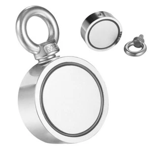 700LBS Double Sided Salvage Magnet Strong Recovery Neodymium Treasure Fishing US - Picture 1 of 12