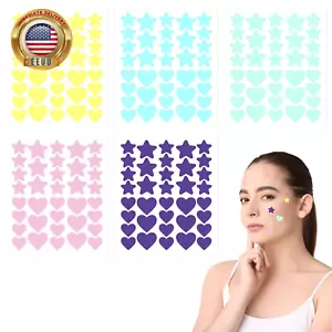 Acne Patch Pimple Patch 180Pcs Face Pimple Patches Cute Star Covers Heart Shaped - Picture 1 of 9