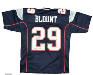 LeGarrette Blount Signed Patriots Custom Jersey 2x SB Champ Beckett Wit BAS COA - Picture 1 of 3