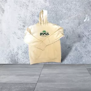 NWT Rvca Mens Size Medium Hoodie Sweatshirt Cream Type Set Balance Logo Surf - Picture 1 of 8