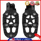 2pcs Universal 8mm Metal Motorcycle Foot Pedals Footrests w/ Spring(Black)